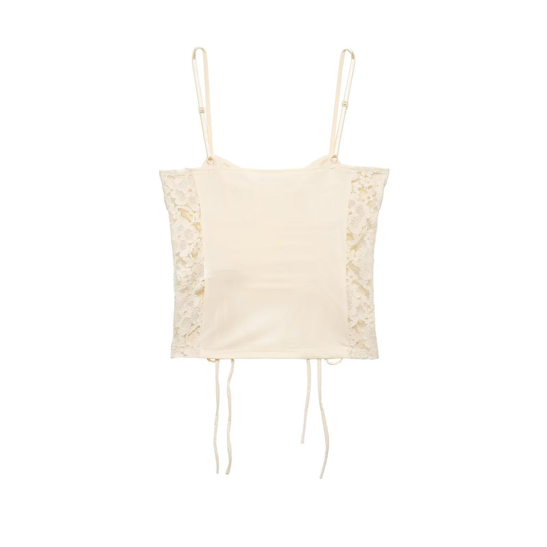 Damen Spitzeneinsatz Top Drune