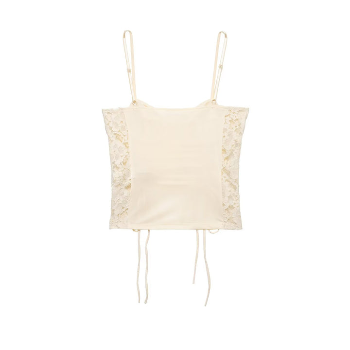 Damen Spitzeneinsatz Top Drune