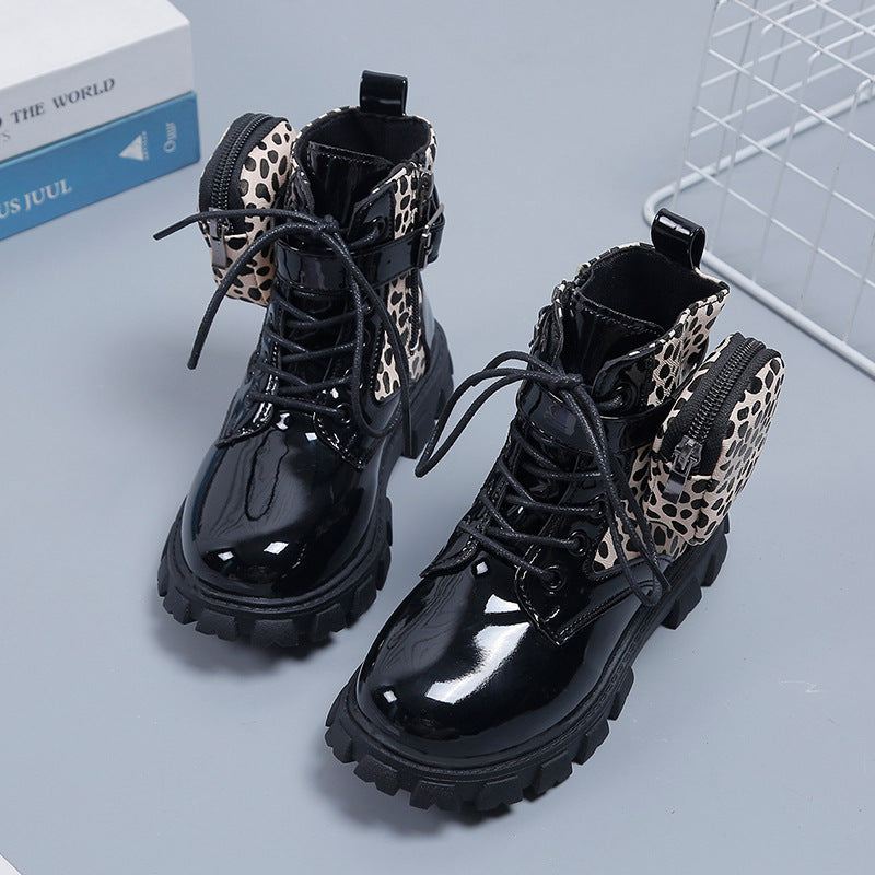 Damen modische und funktionale Stiefeletten mit seitlicher Tasche Drune