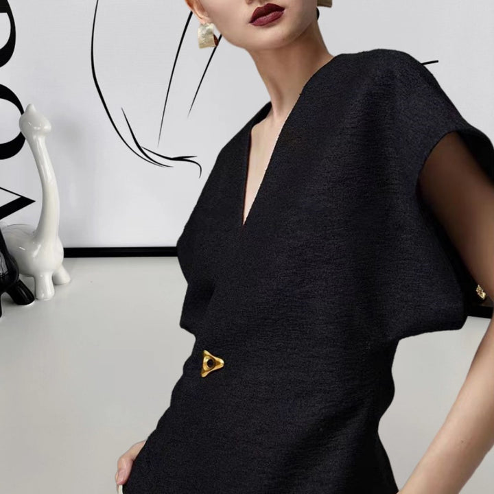 Damen Überwurfjacke mit weitem Schnitt und elegantem Knopf Drune
