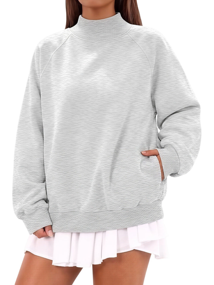 Damen Oversize-Sweatshirt mit Stehkragen und Raglanärmeln Drune