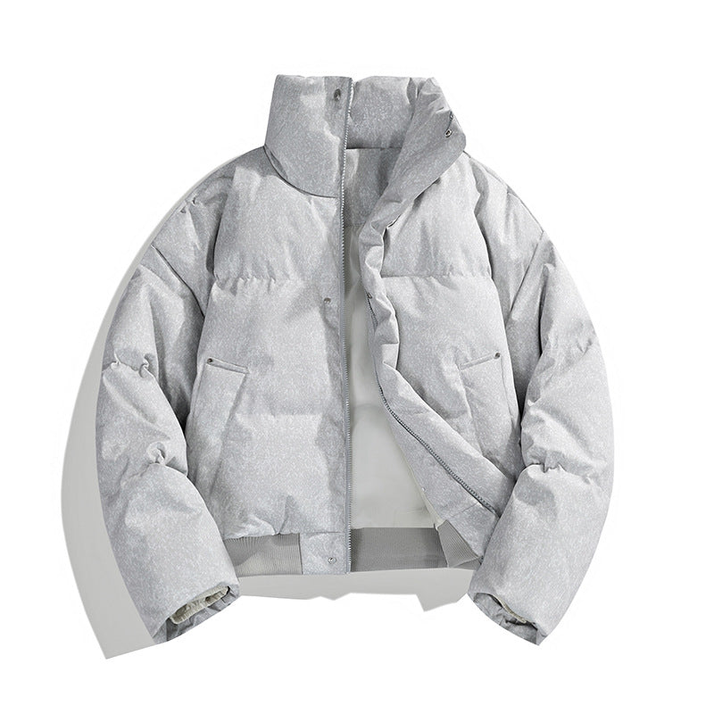 Herren Kurze wattierte Steppjacke mit hohem Stehkragen und matter Strukturoptik Drune