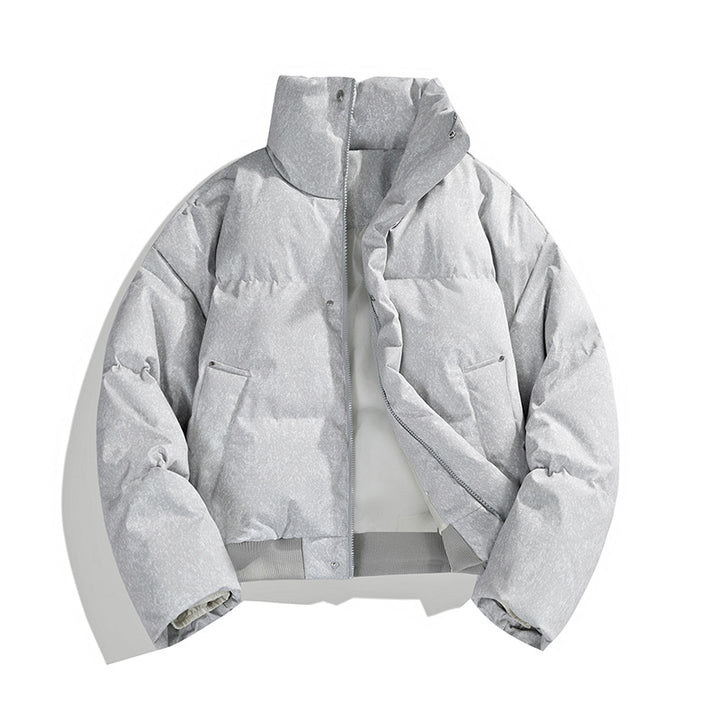 Herren Kurze wattierte Steppjacke mit hohem Stehkragen und matter Strukturoptik Drune