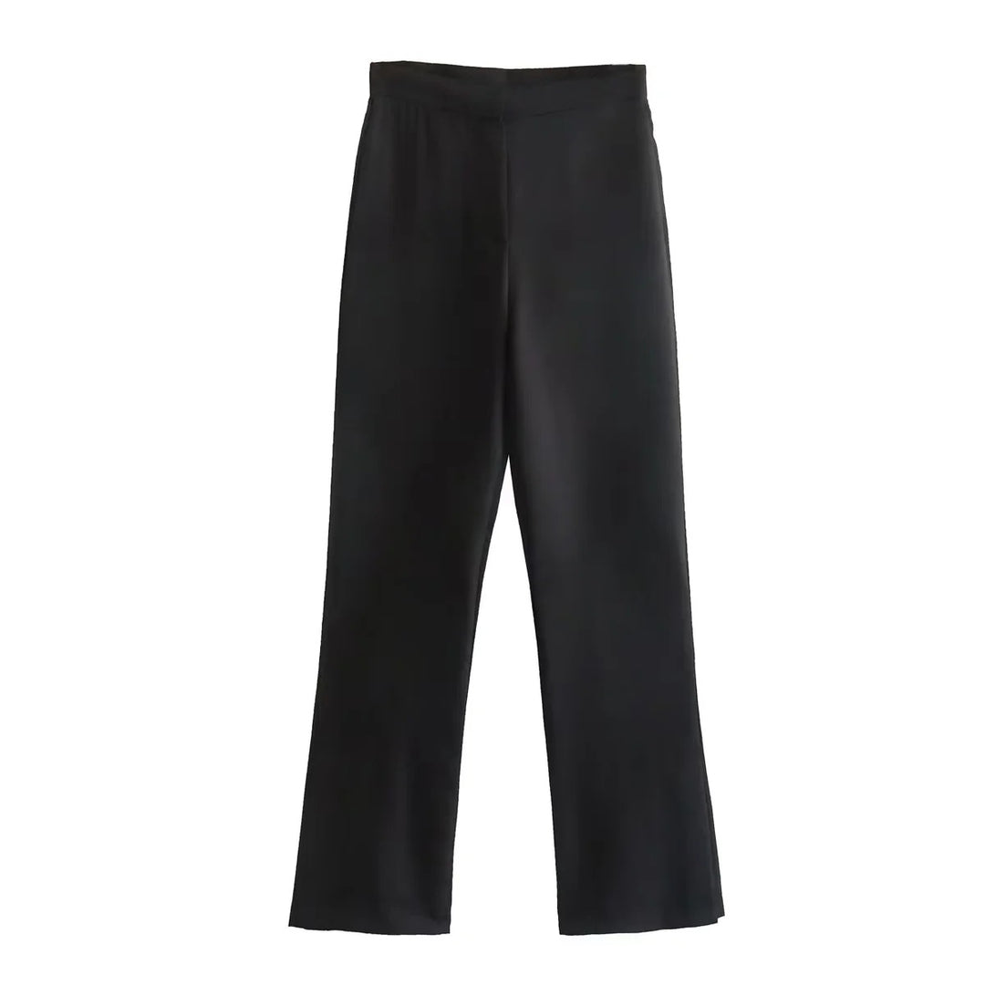 Damen Elegante Stretch-Hose mit geradem Bein und Bügelfalte Drune