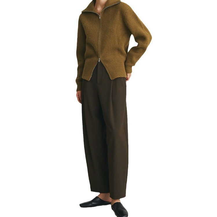 Damen Weit geschnittene High-Waist Anzughose Drune