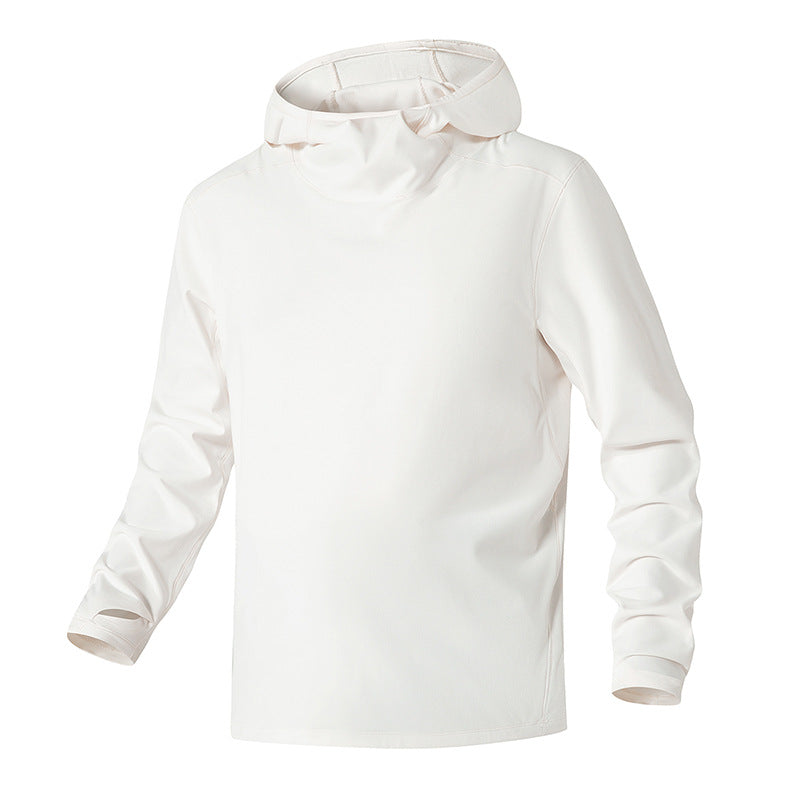 Herren Kapuzenpullover mit hohem Schalkragen aus technischem Stretchjersey Drune