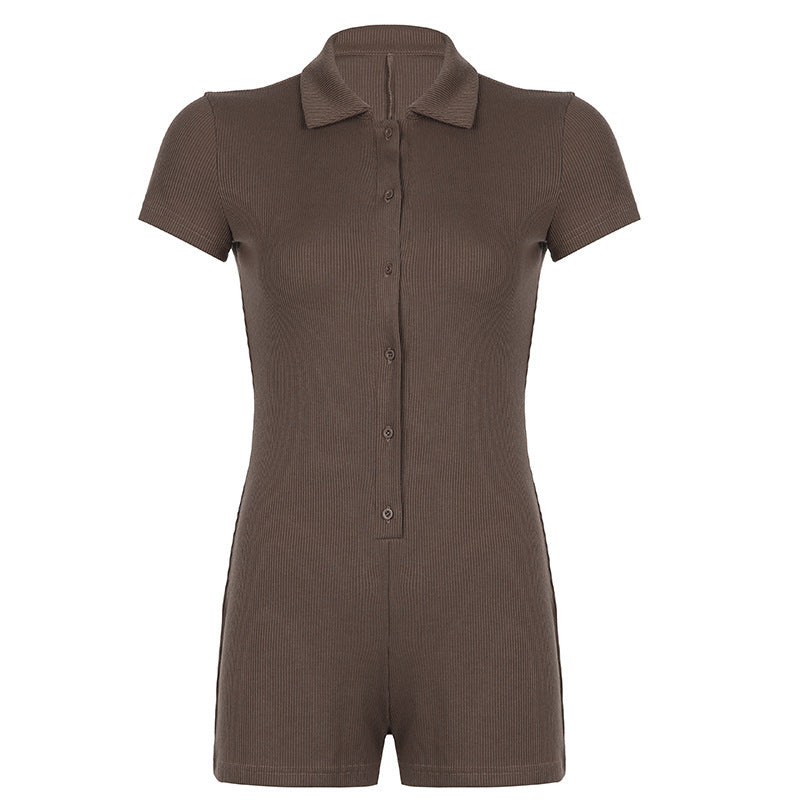 Damen figurbetontes Sport-Overall mit hohem Kragen Drune