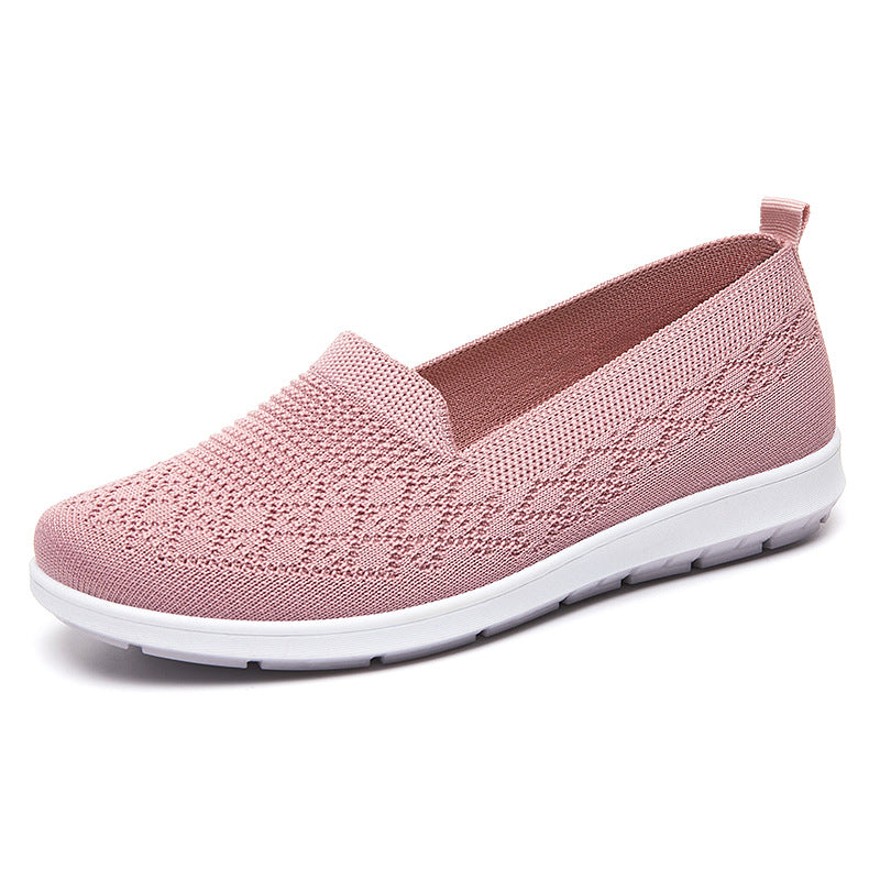 Damen nan nahtloser Strick-Slipper mit elastischem Einstieg und dämpfender EVA-Laufsohle Drune