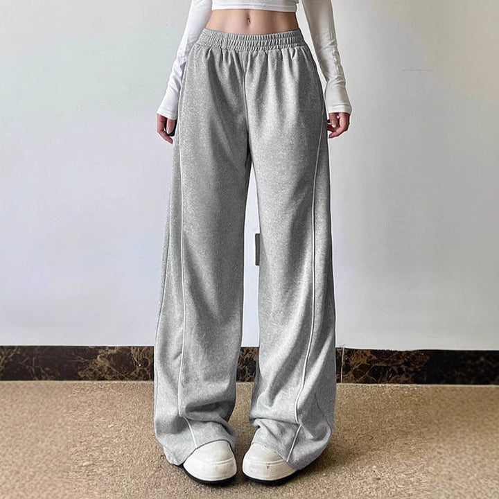 Damen Lässige Jogginghose mit weitem Schnitt und elastischem Bund Drune