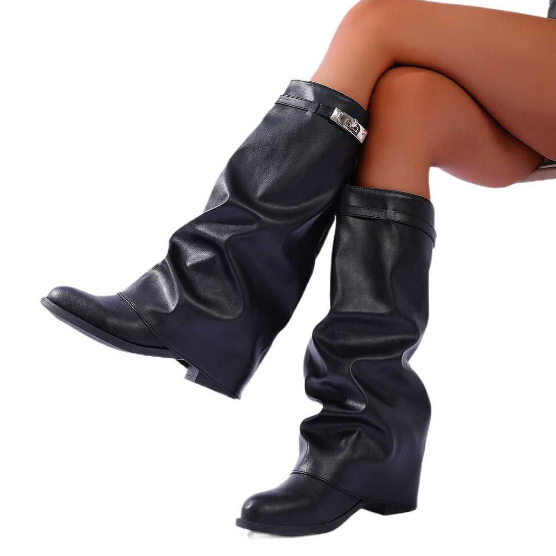 Damen Hochwertige Wedge-Stiefel Drune