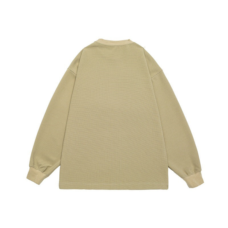 Unisex Oversize-Sweatshirt mit Logo‑Print und feiner Waffelstruktur Drune