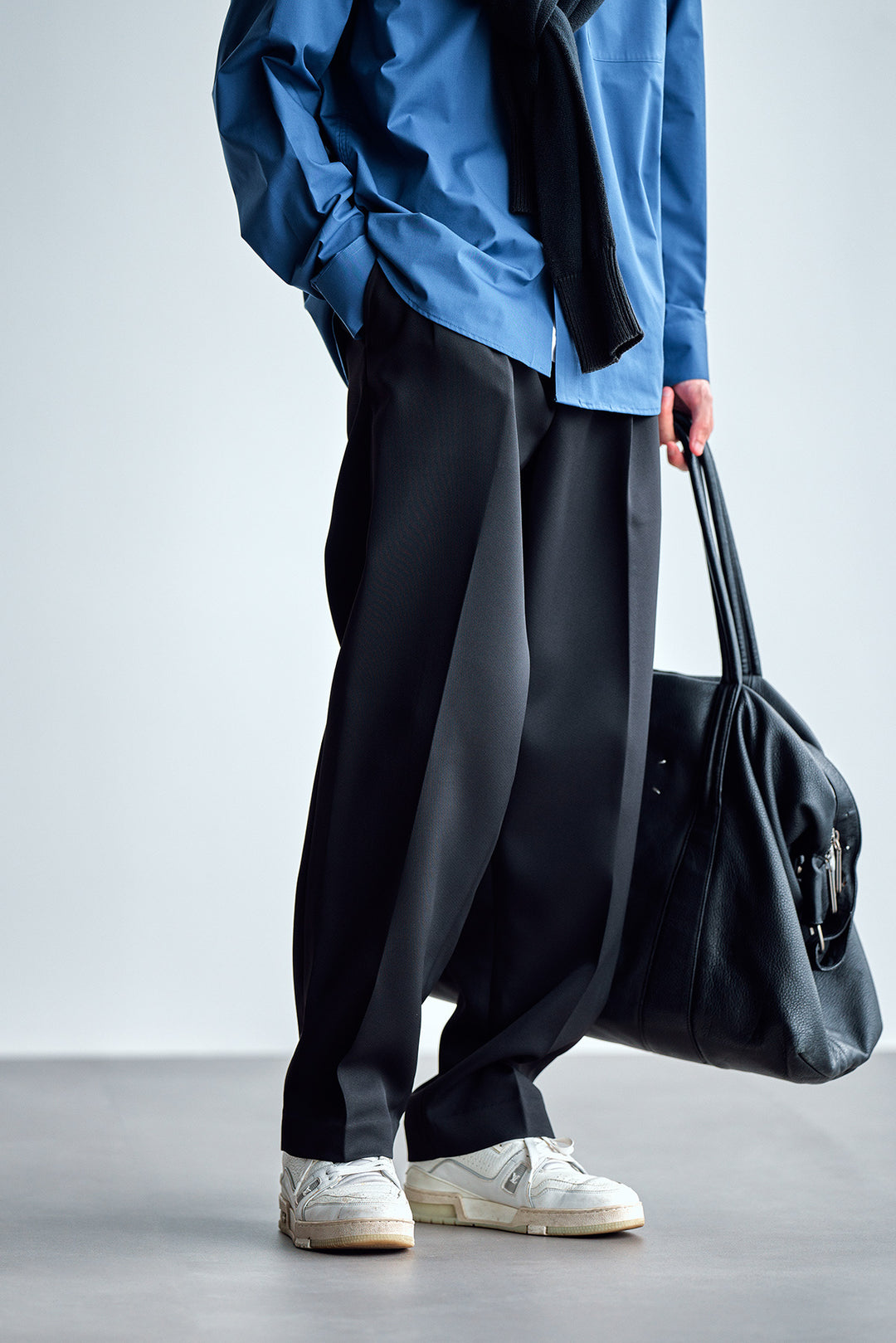 Herren Weite Chino-Hose mit Bundfalten und lockerem Schnitt Drune