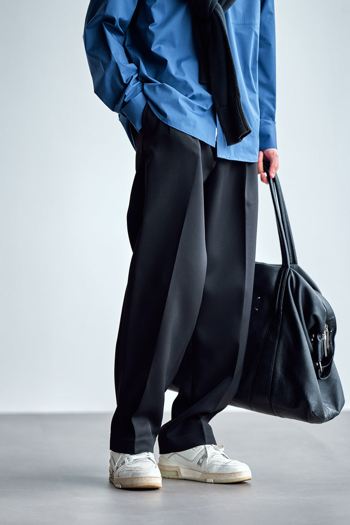 Herren Weite Chino-Hose mit Bundfalten und lockerem Schnitt Drune