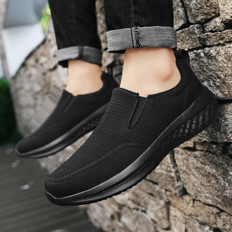 Unisex nan nahtloser Schlupfsneaker mit viskoelastischem Fußbett, flexibler Dämpfungssohle und atmungsaktivem Strickoberteil Drune