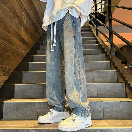 Herren Lässige und weite Denim-Hose Drune
