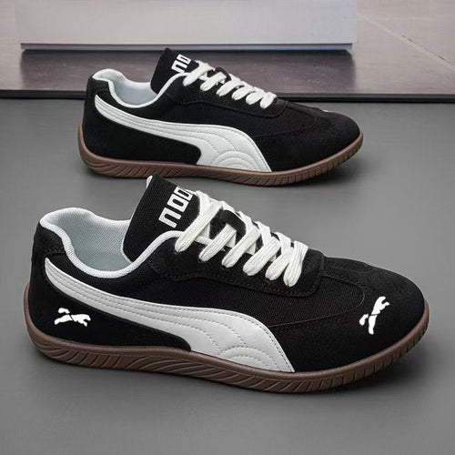 Herren Retro-Lowtop-Sneaker aus Wildlederimitat mit kontrastierendem Seitenstreifen und profilierter Gummisohle Drune