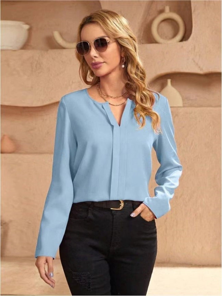 Drune | Damen Satinbluse Imitation Seide Shirt
