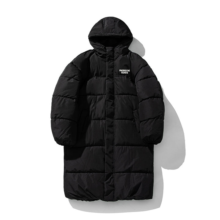 Unisex Wattierter Steppmantel mit Kapuze, Thermofutter und Tunnelzugsaum Drune