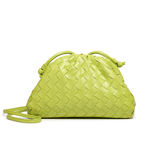 Drune | Leder Umhängetasche für Damen - Minimalistische Gewebte Tasche