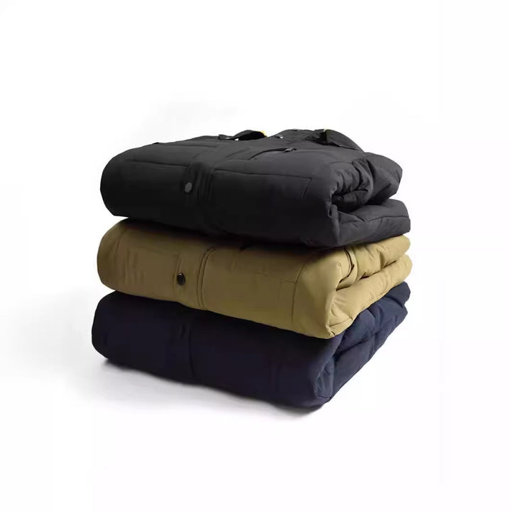 Herren Winterparka mit wärmendem Teddyfutter, abnehmbarer Kapuze und hoher Stehkragen Drune