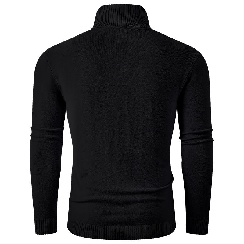 Herren Rollkragenpullover aus Feinstrick mit strukturiertem Jacquardmuster und tailliertem Schnitt Drune
