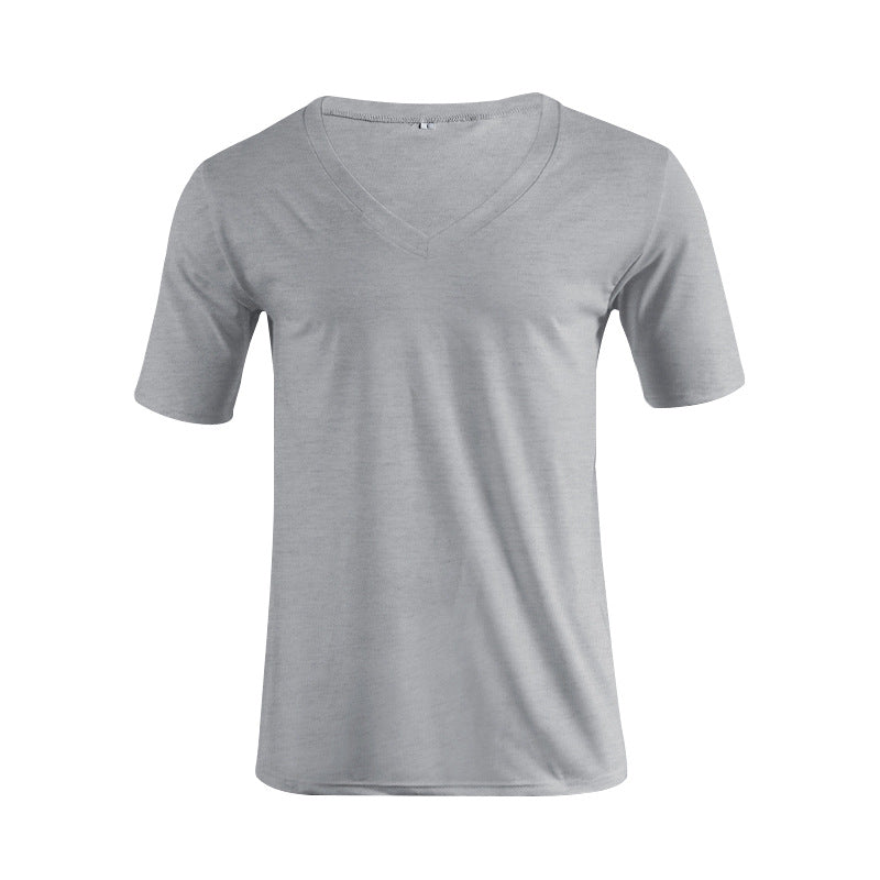 Herren nan V-Ausschnitt T‑Shirt aus feinem Jersey mit schmaler Silhouette und flachen Nähten Drune