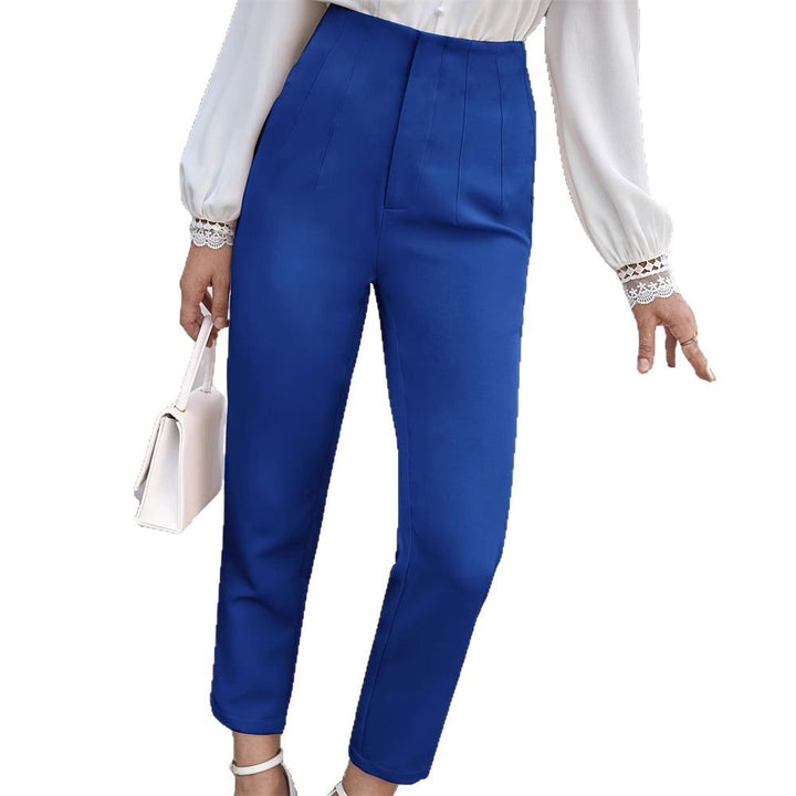 Damen Hochwertige Chinohose mit hohem Bund und schmalem Bein Drune