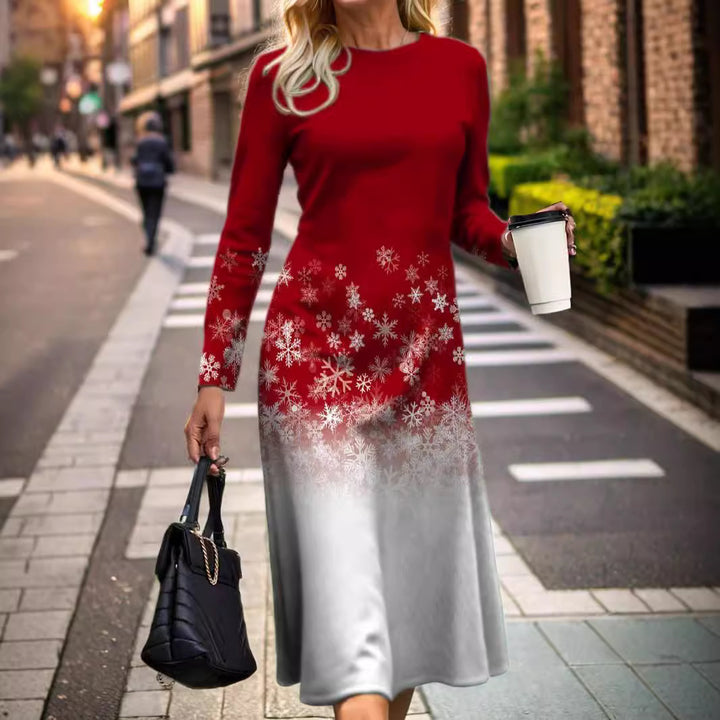 Drune | Einfacher Stil Weihnachtsdruck Kleid