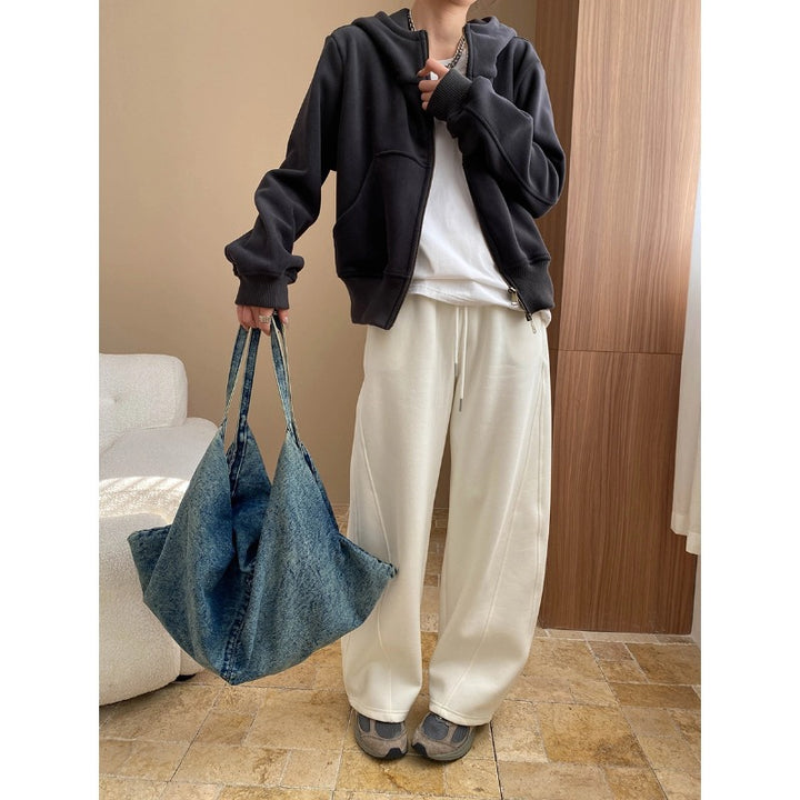 Damen lässige Kapuzenjacke mit weichem Fleece-Futter und praktischen Taschen Drune