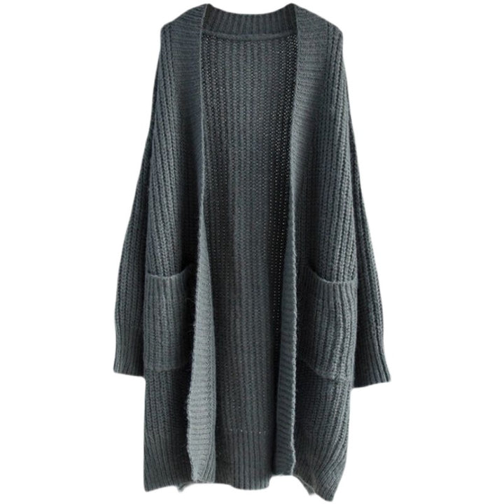 Damen weich strukturierte Strickjacke mit großen aufgesetzten Taschen Drune