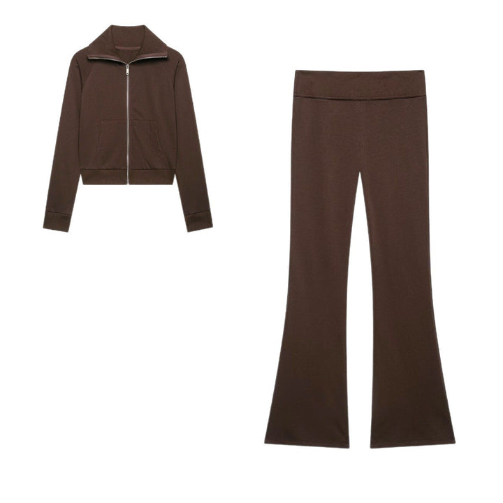 Damen Hochtaillierte Stretch-Flared-Hose mit weitem Schlag und elastischem Bund Drune