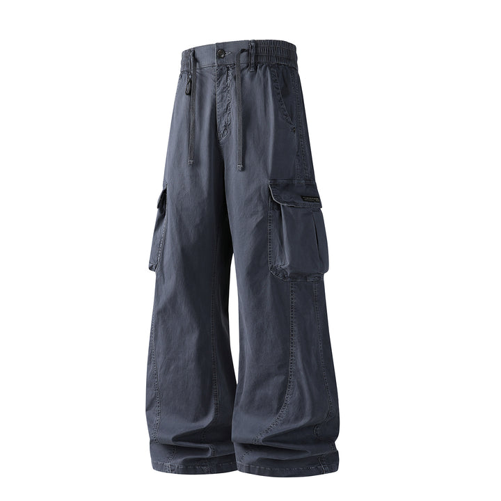 Herren Weite Utility-Cargohose mit Tunnelzugbund, Segmentnähten und großen Klappfächern Drune