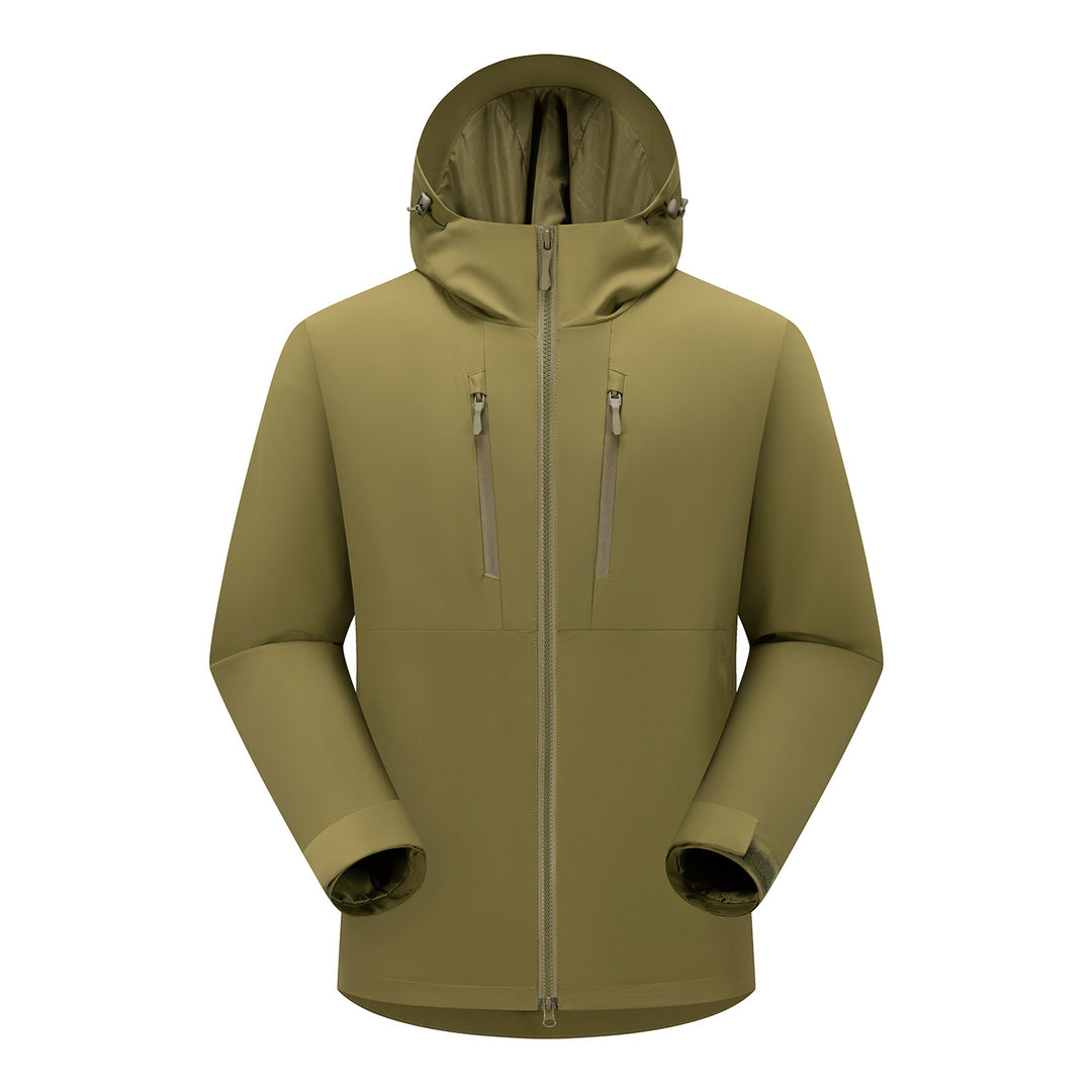 Herren Technische Softshell-Jacke mit ergonomischer Kapuze und vertikalen Brusttaschen Drune
