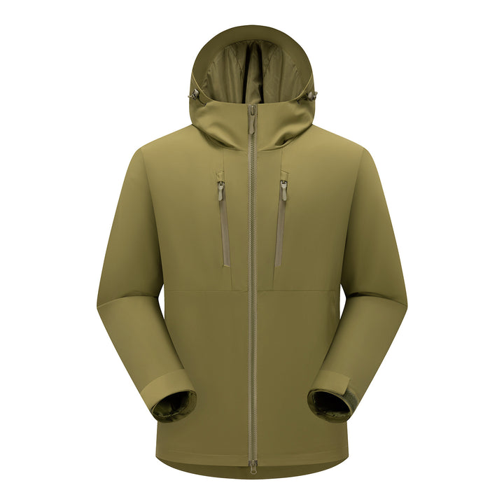 Herren Technische Softshell-Jacke mit ergonomischer Kapuze und vertikalen Brusttaschen Drune