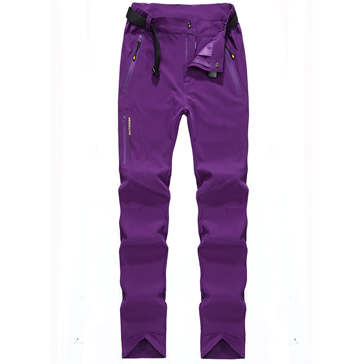 Damen Stretch-Softshell Outdoorhose mit vorgeformten Knien, verstellbarem Bund und Reißverschlusstaschen Drune