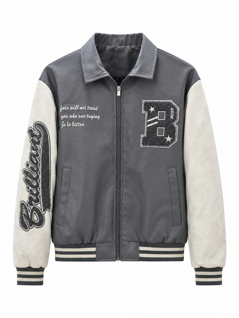 Herren Modische Bomberjacke mit Logo-Details Drune