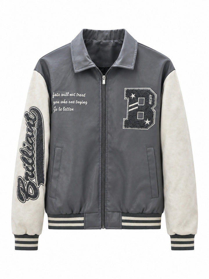 Herren Modische Bomberjacke mit Logo-Details Drune