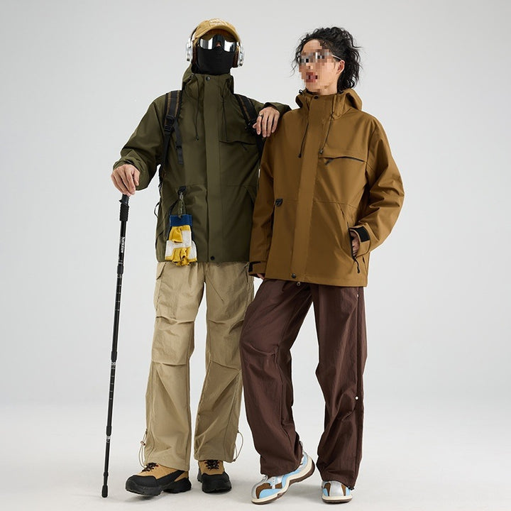 Herren Wasserdichte und atmungsaktive Ski‑ und Snowboardjacke mit Kapuze, Multi‑Taschen & Thermoversiegelung Drune