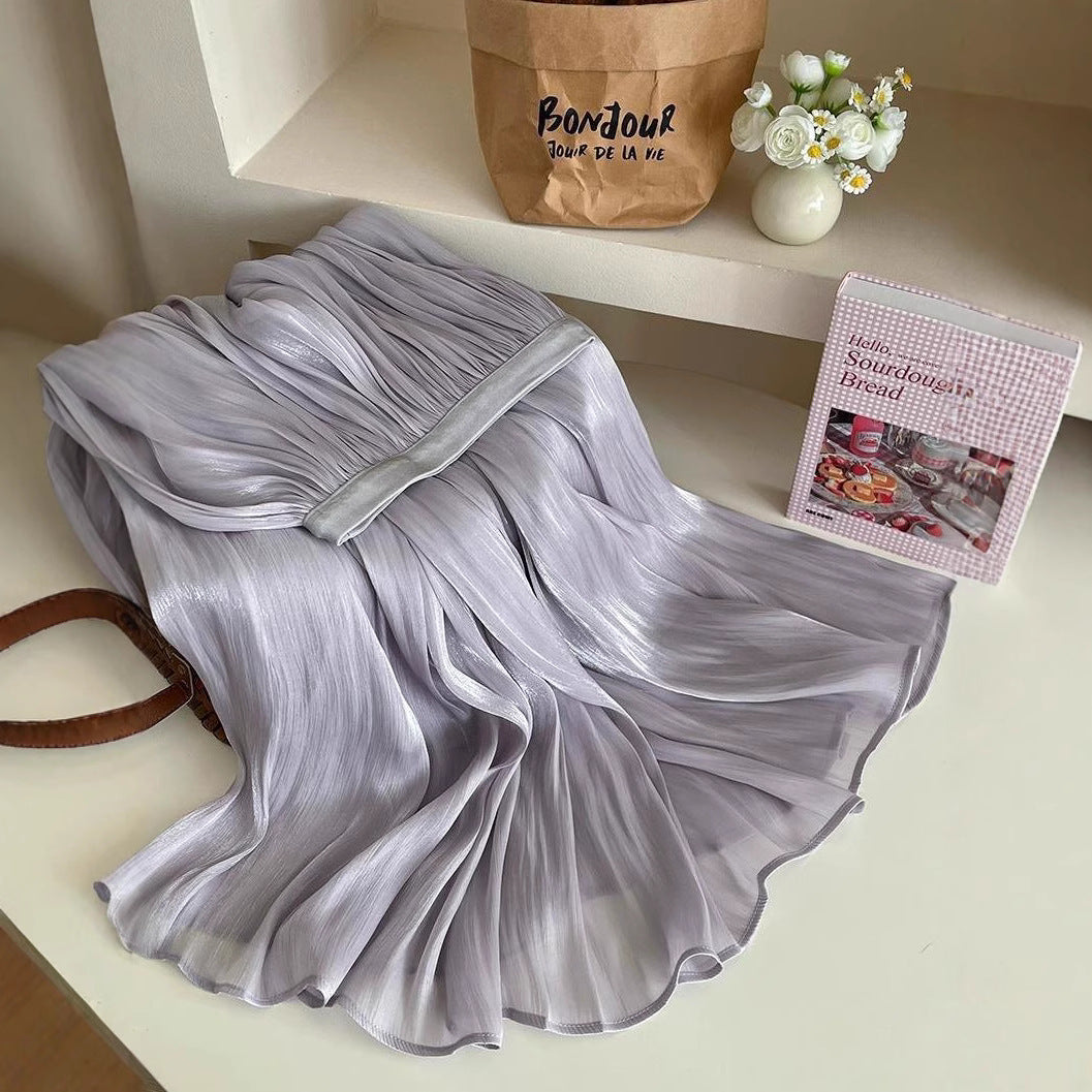 Damen plissiertes Maxikleid Drune
