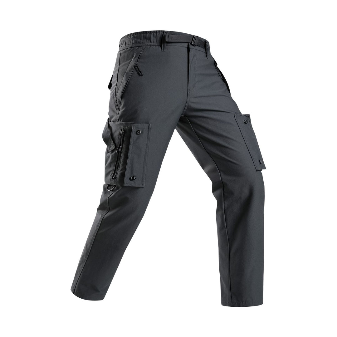 Herren Slim‑Tapered Cargo‑Hose mit Zipper‑Taschen, D‑Ring und Komfortbund Drune