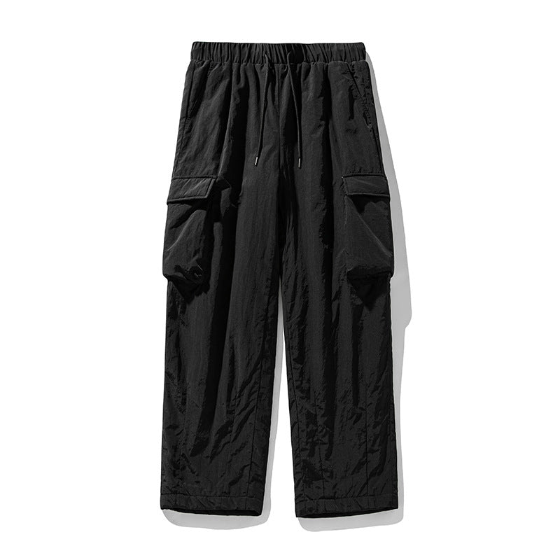 Unisex Locker geschnittene Utility-Cargo-Hose aus Crinkle-Nylon mit elastischem Bund Drune