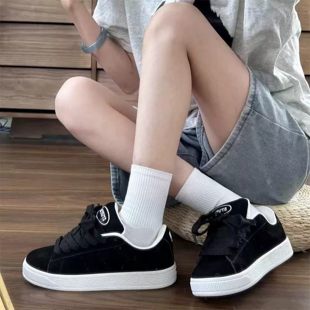 Damen modische Sneaker mit luxuriösem Veloursleder und komfortabler Dämpfung Drune