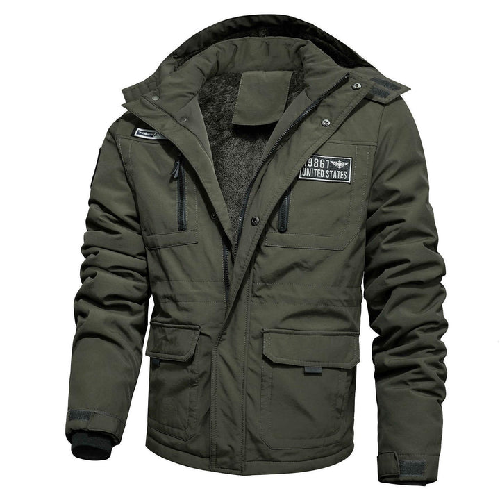 Herren Military-Influenced Thermo-Parka mit wärmender Fleecefutter‑Innenlage und Multifunktions‑Taschen Drune