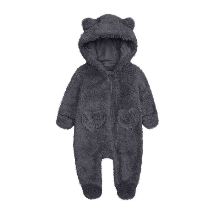 Unisex Fleeceoverall mit Kapuze und Herzaugen Drune