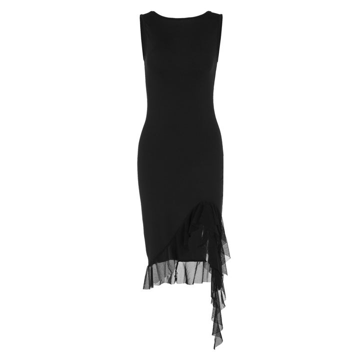 Damen Elegantes Kleid mit Rüschendetails und figurbetontem Schnitt Drune