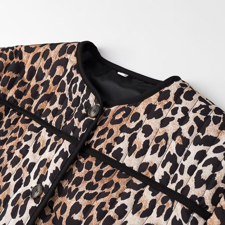 Damen Modische Jacke im trendigen Leopardenmuster Drune