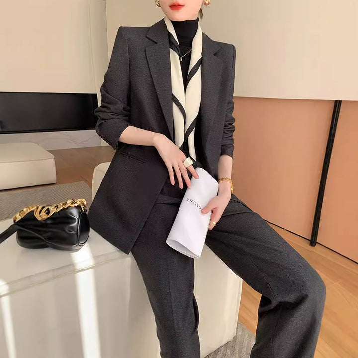 Damen Elegantes Blazer Set mit Taillengürtel Drune