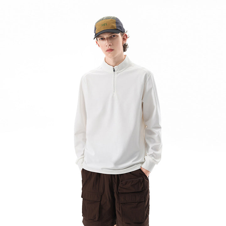 Herren Oversize-Halbzip-Sweatshirt mit Stehkragen, Raglanärmeln und seitlichen Eingrifftaschen Drune