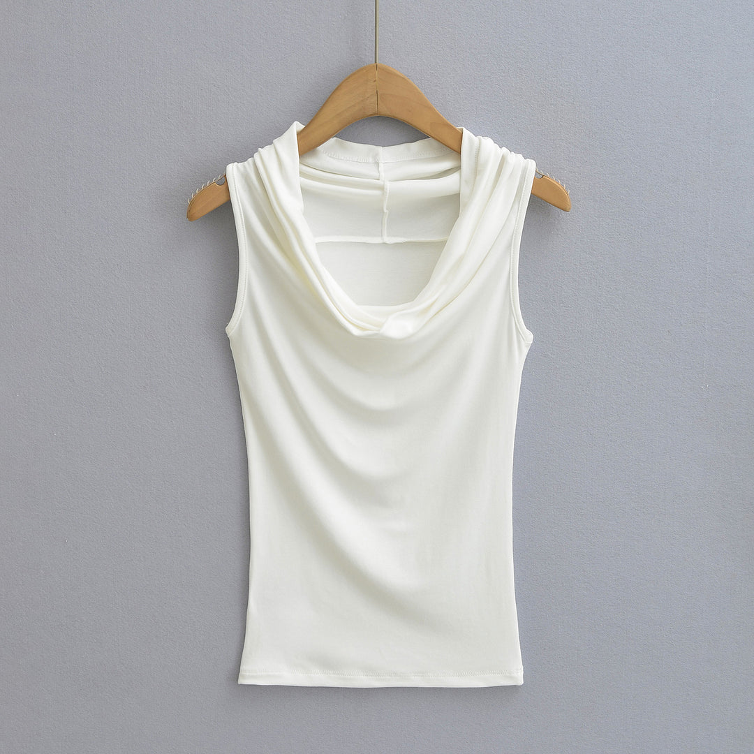 Damen ärmelloses Cowl-Top aus weichem, elastischem Material Drune