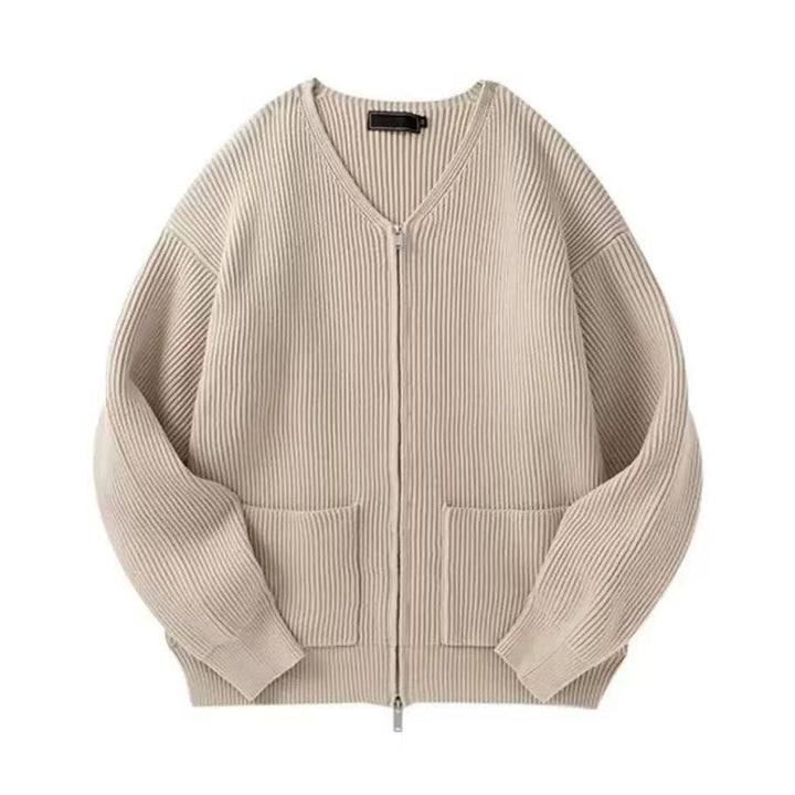 Damen Modische Strickjacke mit Reißverschluss Drune